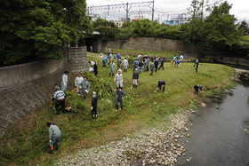 パンケ歌志内川河川清掃