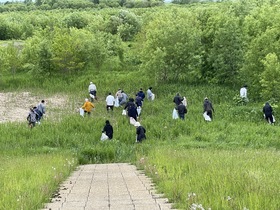 オアシスパークのゴミ拾いー市役所部課長会