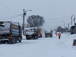 排雪作業中