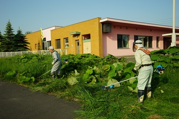 さくら保育園グラウンド整備ボランティア作業3