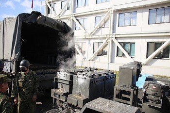 陸上自衛隊滝川駐屯地の野外炊具トレーラー